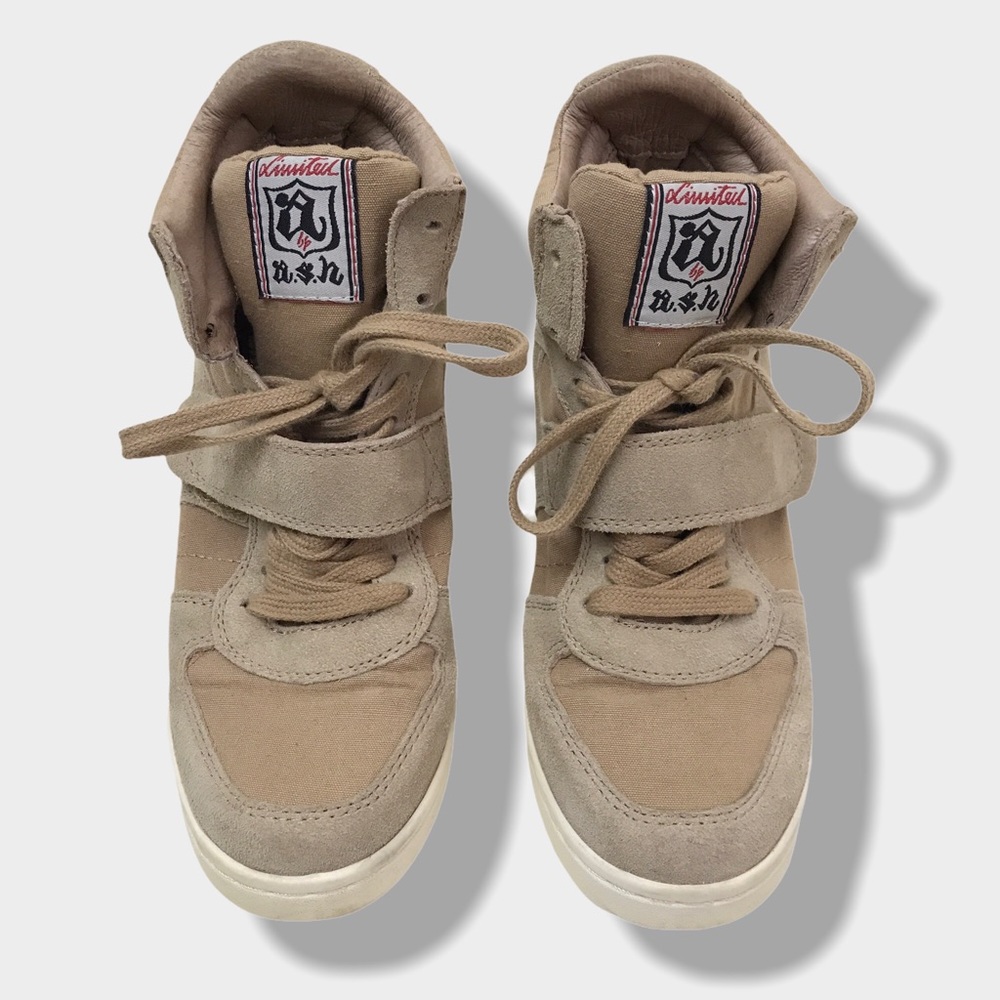 ASH Size 37  US 6 Wedge Sneakers Tan Cool